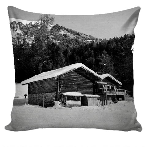 Kissenbezug "Hütte im Schnee" (beidseitig bedruckt)