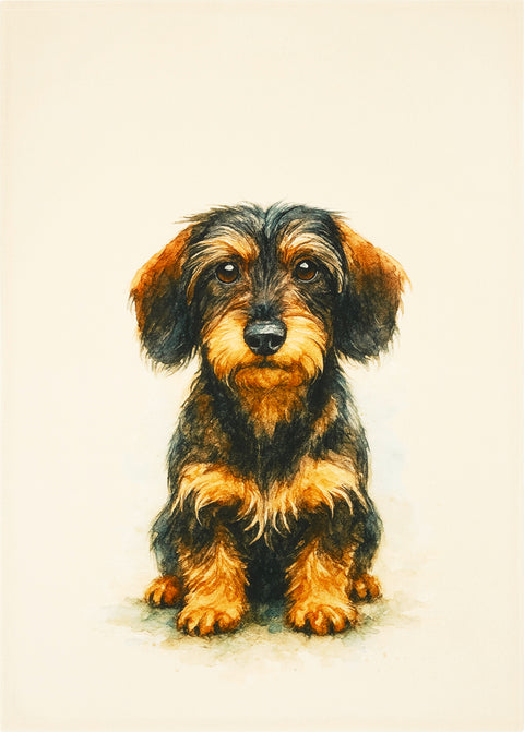 Geschirrtuch Muster "Rauhaardackel Single"