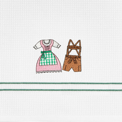 Geschirrtuch "Dirndl und Lederhose"